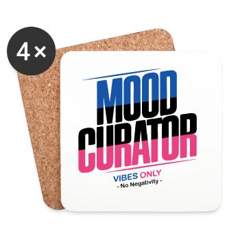 Mood Curator Vibes Only No Negativity Retro Design - Untersetzer (4er-Set) - Weiß - Vorne