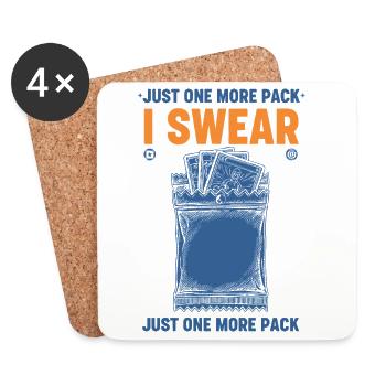 Just One More Pack I Swear Trading Card Booster - Coasters (set of 4) - white - Front