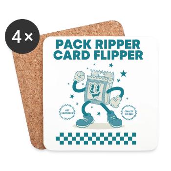 Pack Ripper Card Flipper Trading Card Booster Pack - Coasters (set of 4) - white - Front