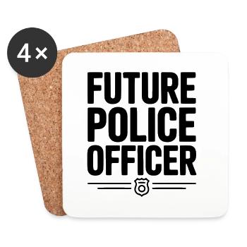 Zukünftiger Polizist - Untersetzer (4er-Set) - Weiß - Vorne