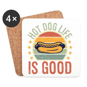 hot dog life is good - Untersetzer (4er-Set) - Weiß - Vorne