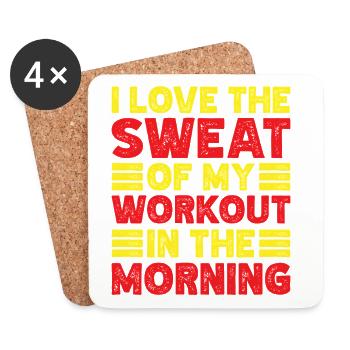 Motivation fitness Les bodybuilders adorent la sueur - Dessous de verre (lot de 4) - blanc - Devant
