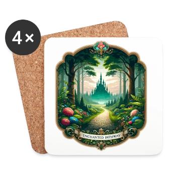 Enchanted path to the castle - Coasters (set of 4) - white - Front