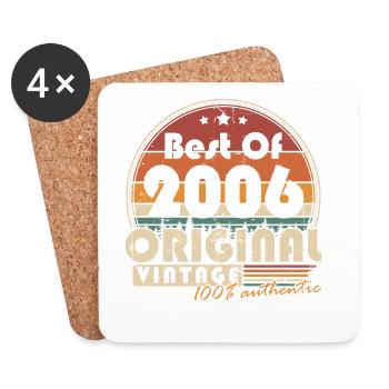 Original 2006 Vintage Vintage Birthday Gift - Coasters (set of 4) - white - Front