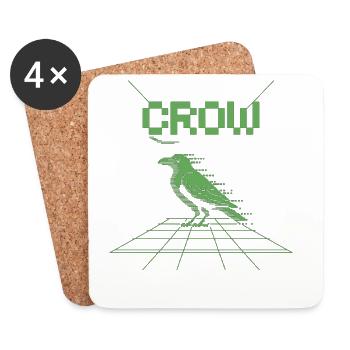 Chemise rétro Crow – Style 8 Bit Gaming - Dessous de verre (lot de 4) - blanc - Devant