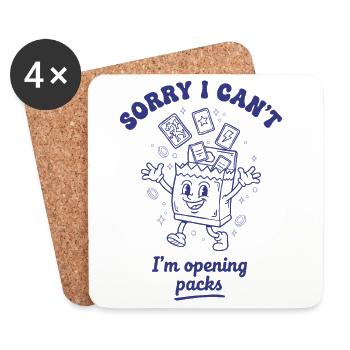 Désolé, je ne peux pas, j’ouvre les packs de cartes à collectionner - Dessous de verre (lot de 4) - blanc - Devant