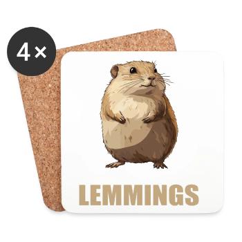 Lemmings Lemming - Coasters (set of 4) - white - Front