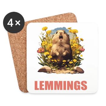 Lemmings Lemming - Coasters (set of 4) - white - Front