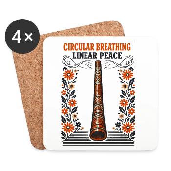 Circular breathing, inner peace | Didgeridoo - Coasters (set of 4) - white - Front