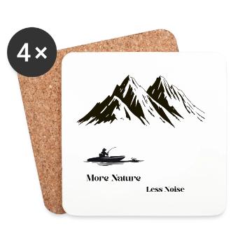 More Nature Less Noise – Angler Berge - Coasters (set of 4) - white - Front