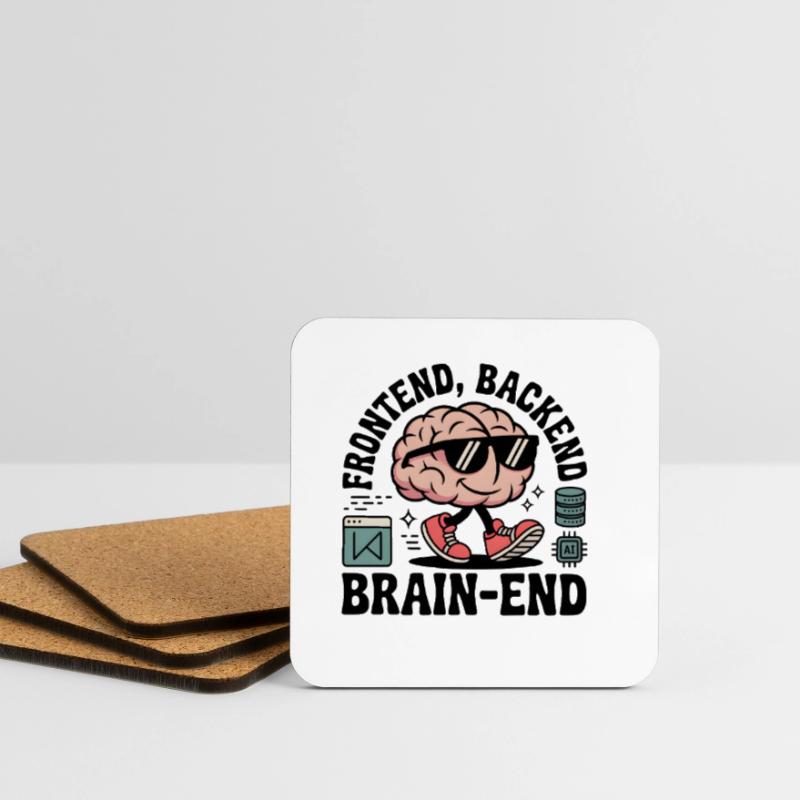 Frontend, Backend, Brain-End | Developer Coasters (set of 4)