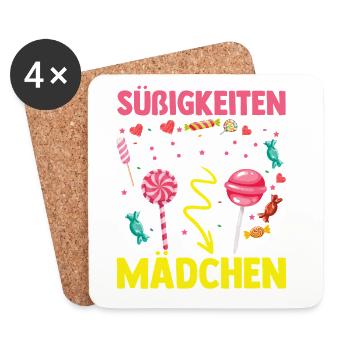 Sweets Sweet Tooth Cute Girl - Coasters (set of 4) - white - Front