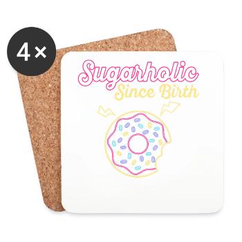 Neon Sugar Donut seit Geburt - Untersetzer (4er-Set) - Weiß - Vorne