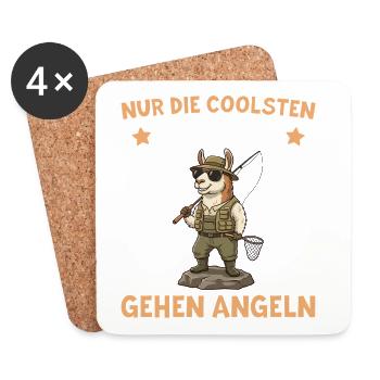 Pêcheur offre un cadeau Les gars les plus cool vont pêcher - Dessous de verre (lot de 4) - blanc - Devant