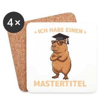 Examen de Master Capybara 2026 réussi - Dessous de verre (lot de 4) - blanc - Devant