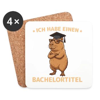 Licence 2026 Capybara Dicton, pour la remise des diplômes universitaires - Dessous de verre (lot de 4) - blanc - Devant
