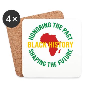 Black History Motiv Afrika Silhouette - Untersetzer (4er-Set) - Weiß - Vorne