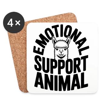 Alpaca Lover Emotional Support Animal - Coasters (set of 4) - white - Front