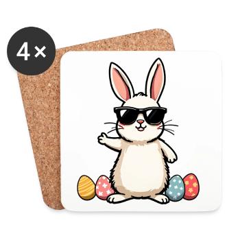Funny Easter Bunny - Coasters (set of 4) - white - Front
