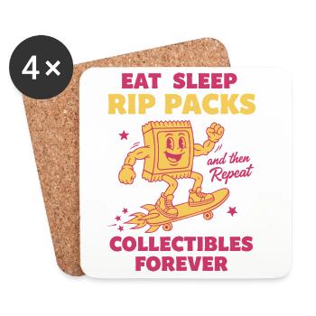 Eat Sleep Rip Packs Repeat Collectibles Forever - Coasters (set of 4) - white - Front