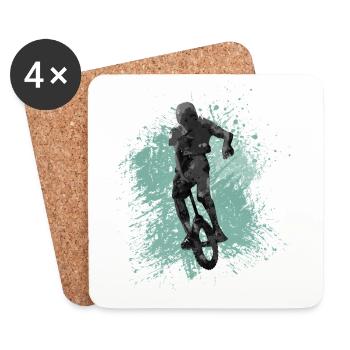 Cyclisme artistique, cyclisme artistique, vélo en salle - Dessous de verre (lot de 4) - blanc - Devant