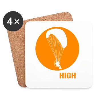 Gleitschirm gleitschirmflieger parapente - Dessous de verre (lot de 4) - blanc - Devant