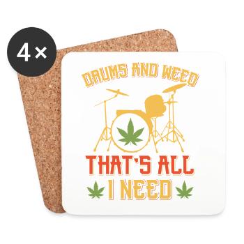 Batterie et weed, c’est tout ce qu’il me faut. Art Tee - Dessous de verre (lot de 4) - blanc - Devant