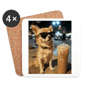 Chihuahua Night Coffee Style - Coasters (set of 4) - white - Front