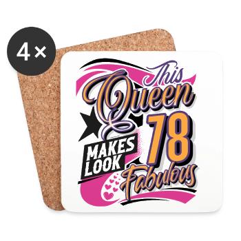78th Birthday Queen - Coasters (set of 4) - white - Front