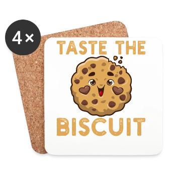 Taste the Biscuit - Coasters (set of 4) - white - Front