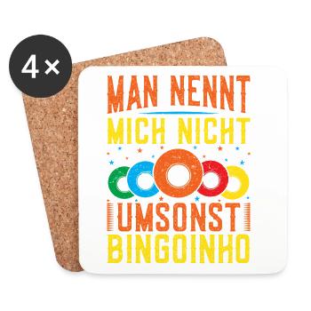 Bingo Game Me Not for Nothing Bingoinho Bingo - Coasters (set of 4) - white - Front