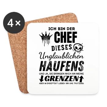 Chef des unglaublichen Haufens Chef Geschenk - Dessous de verre (lot de 4) - blanc - Devant
