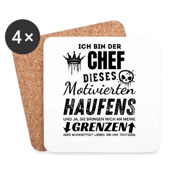 Stolzer Chef des motivierten Haufens Chef Geschenk - Coasters (set of 4) - white - Front