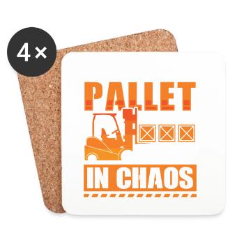 Conducteur de chariot élévateur en anglais Évanché élévateur - Dessous de verre (lot de 4) - blanc - Devant