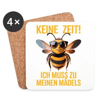 Bee No Time Girls Beekeeper Saying Honey Bees - Coasters (set of 4) - white - Front