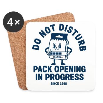 trading card Do Not Disturb Pack Opening In - Coasters (set of 4) - white - Front
