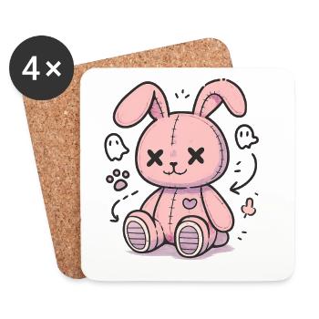 Goth Bunny Horror Rabbit Gothic Creepy Creepy - Coasters (set of 4) - white - Front