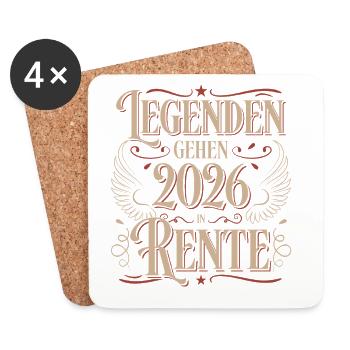 Retrait de retrait 2026 Pension Gift Man Retraite Drôle - Dessous de verre (lot de 4) - blanc - Devant
