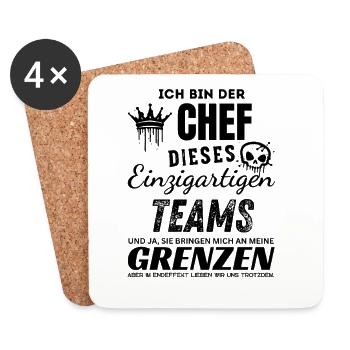 Stolzer Chef des einzigartigen Teams Chef Geschenk - Coasters (set of 4) - white - Front
