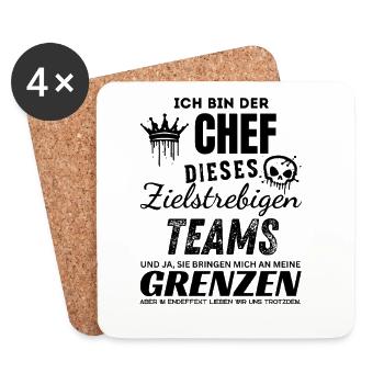 Stolzer Chef des Zielstrebigen Teams Chef Geschenk - Coasters (set of 4) - white - Front
