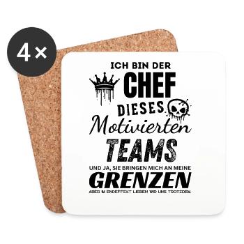 Stolzer Chef des motivierten Teams Chef Geschenk - Coasters (set of 4) - white - Front