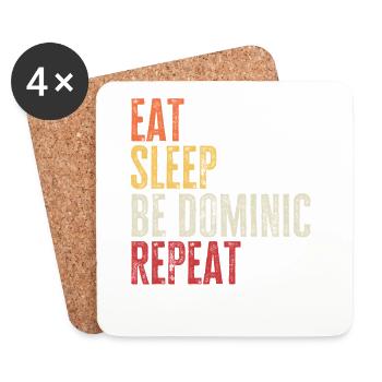 Eat Sleep Be Dominic Repeat Retro Name - Coasters (set of 4) - white - Front