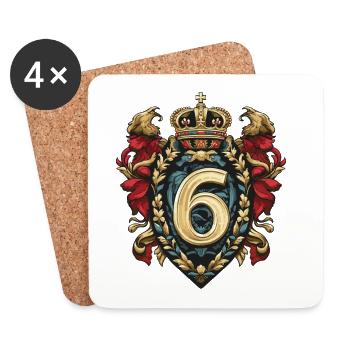6 Nombre d’armoiries - Dessous de verre (lot de 4) - blanc - Devant