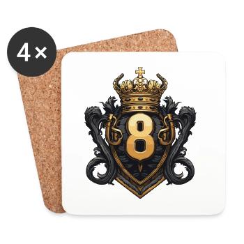 8 Nombre d’armoiries - Dessous de verre (lot de 4) - blanc - Devant