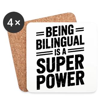 Foreign Language Sayings Funny Foreign Language Gift - Coasters (set of 4) - white - Front