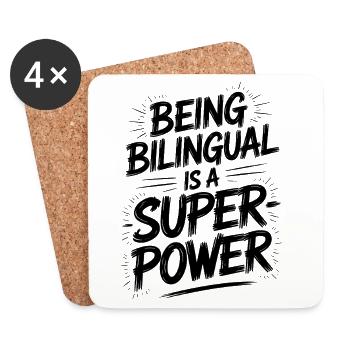 Foreign Language Sayings Funny Foreign Language Gift - Coasters (set of 4) - white - Front
