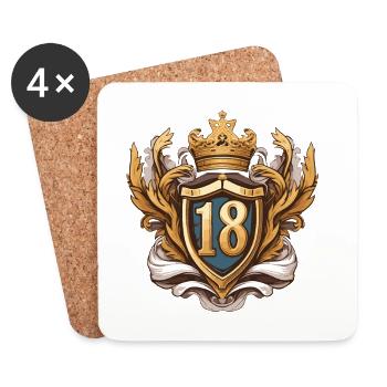 18 Nombre d’armoiries - Dessous de verre (lot de 4) - blanc - Devant