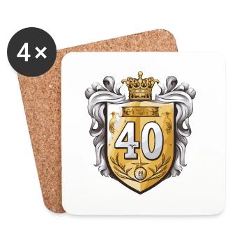 40 Nombre d’armoiries - Dessous de verre (lot de 4) - blanc - Devant