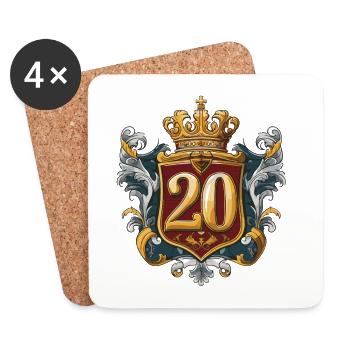20 Nombre d’armoiries - Dessous de verre (lot de 4) - blanc - Devant