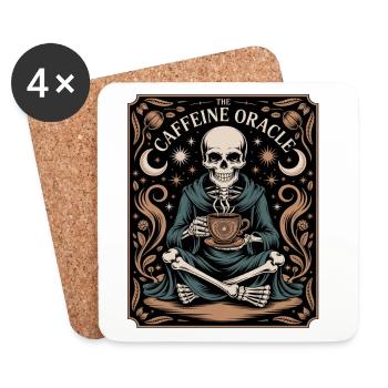 The Caffeine Oracle Skeleton Coffee Oracle - Coasters (set of 4) - white - Front